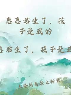 惠惠君生了，孩子是我的