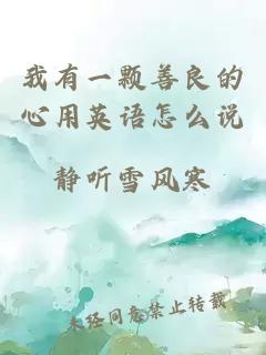 我有一顆善良的心用英語怎么說